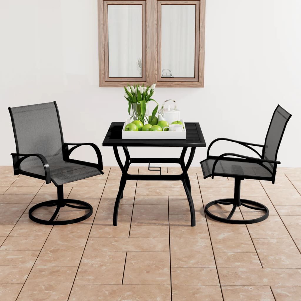 3 Piece Garden Dining Set Textilene And Steel