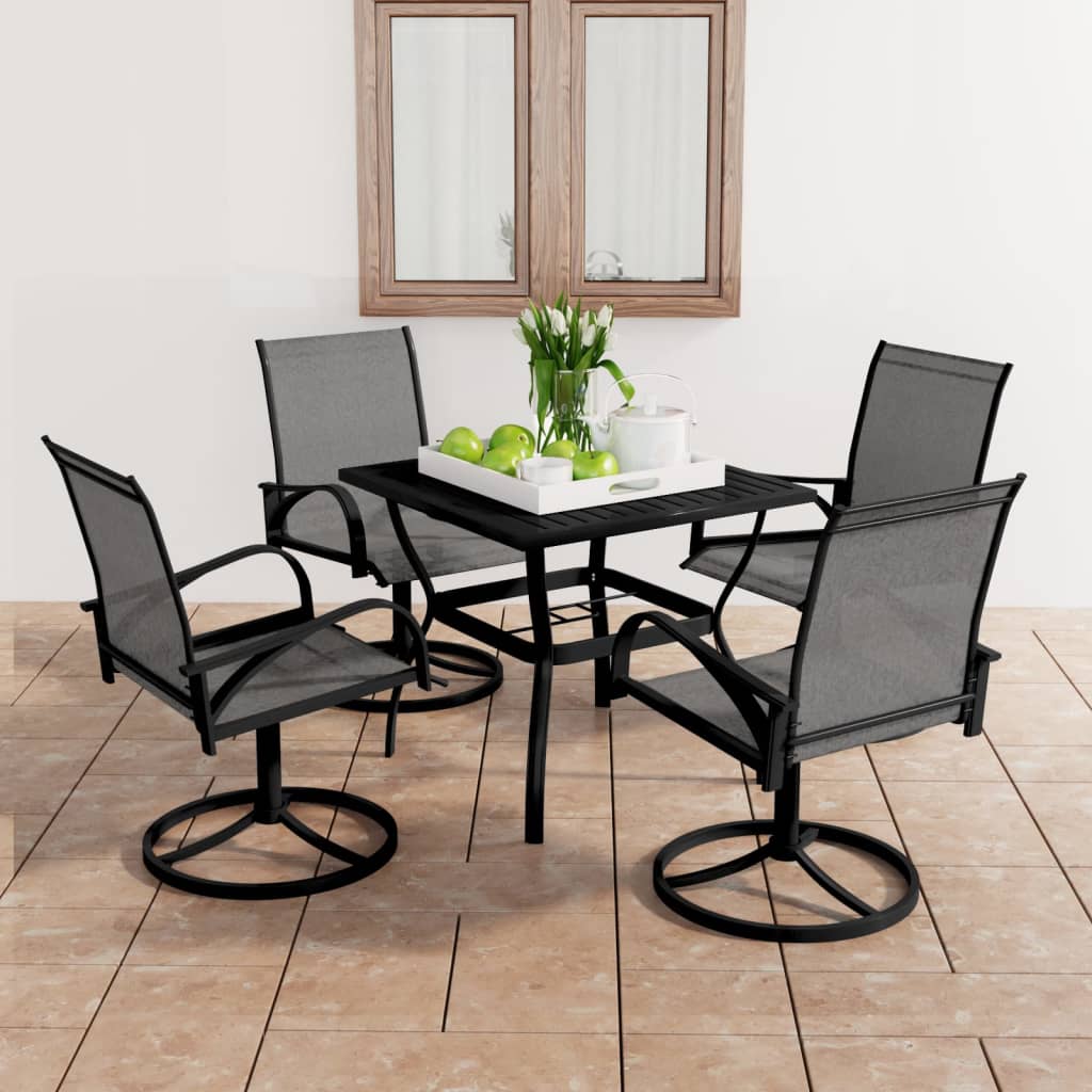 3 Piece Garden Dining Set Textilene And Steel