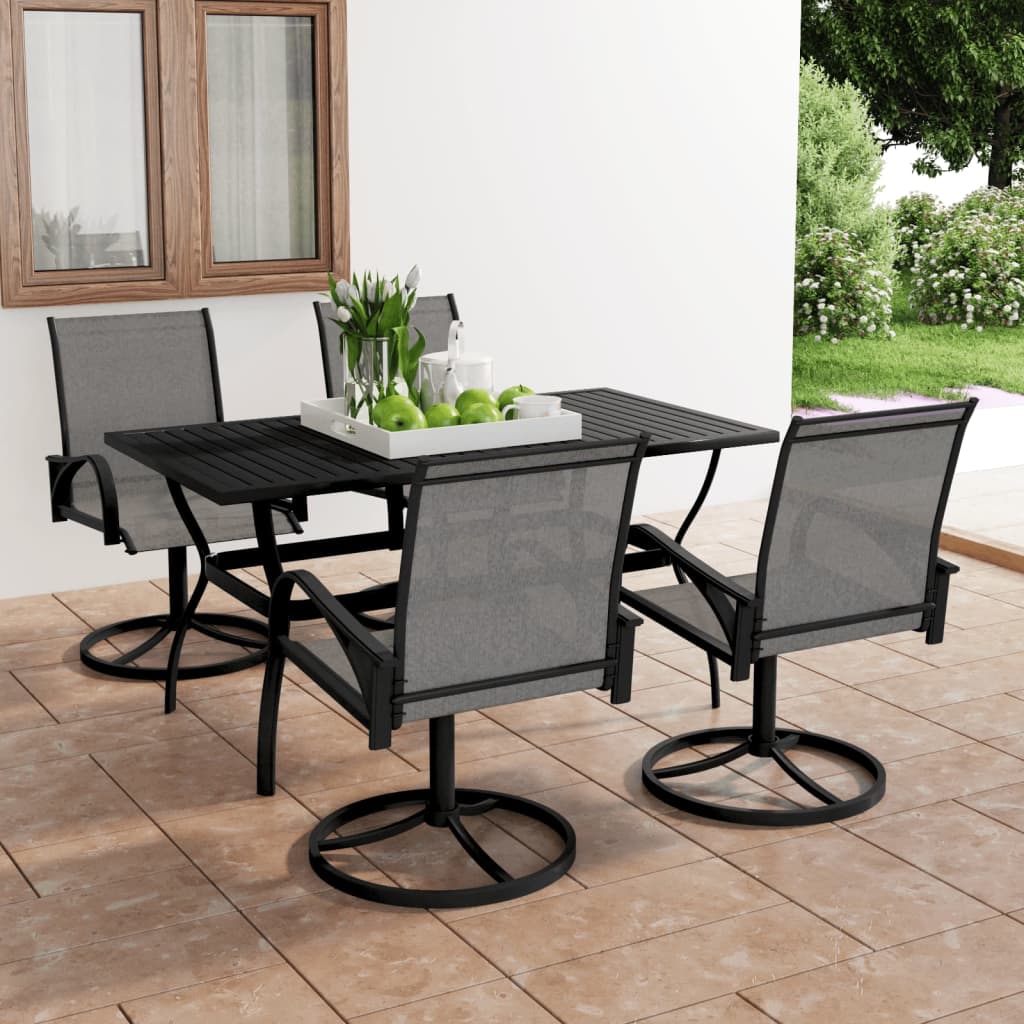 3 Piece Garden Dining Set Textilene And Steel