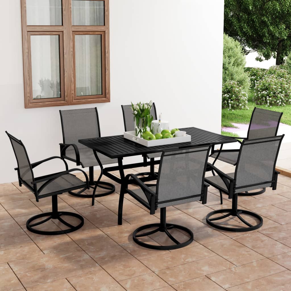 3 Piece Garden Dining Set Textilene And Steel