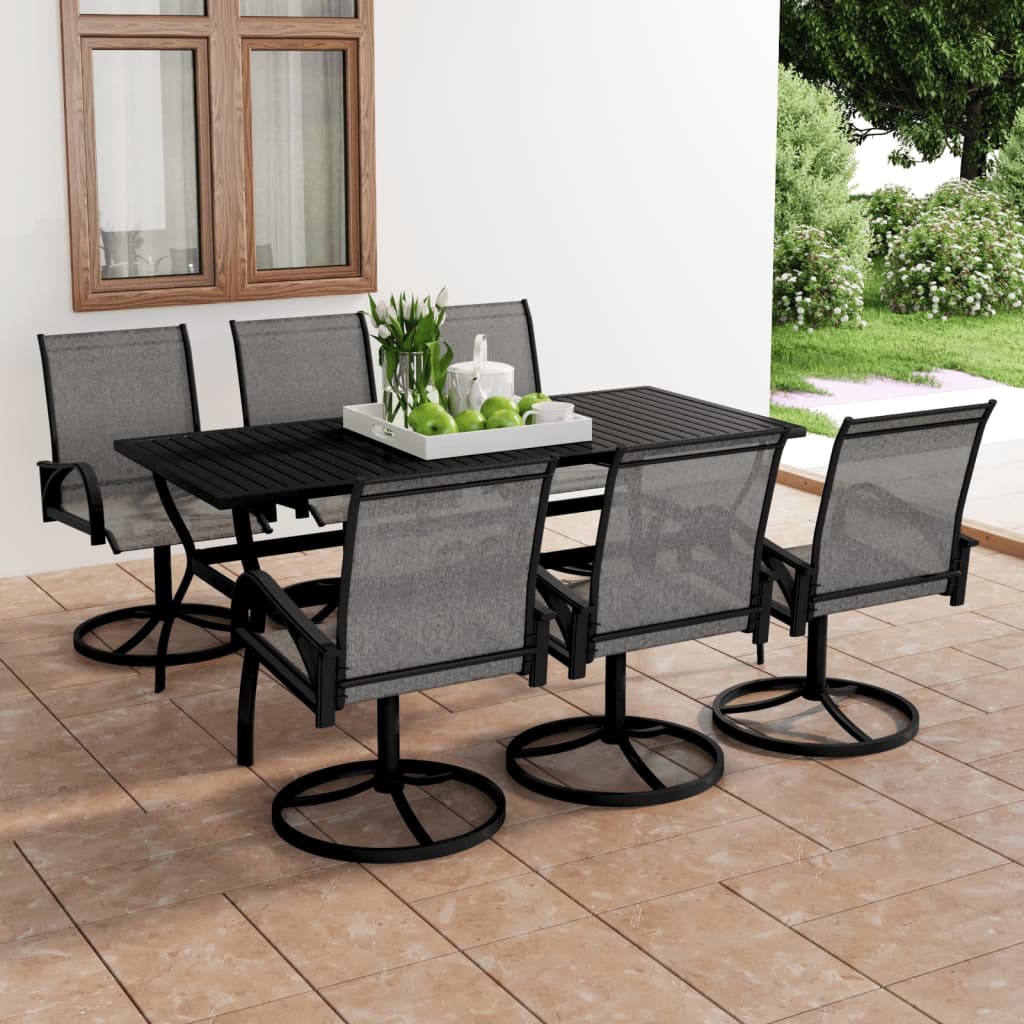 3 Piece Garden Dining Set Textilene And Steel