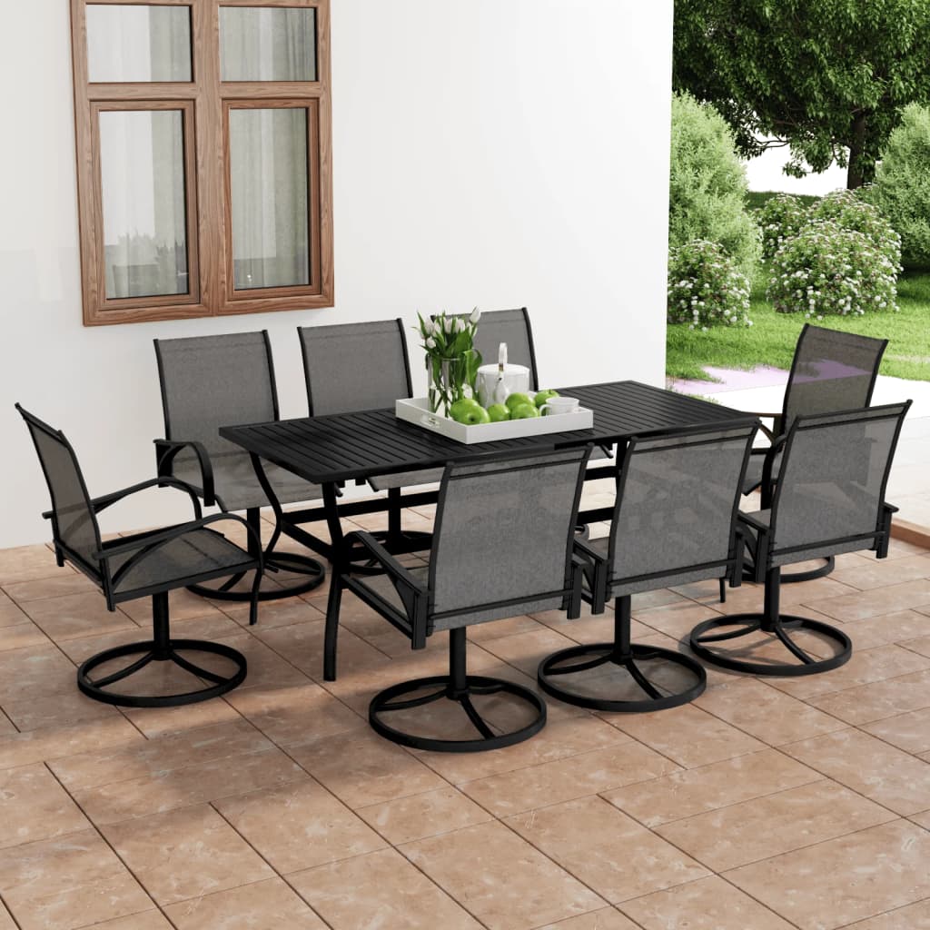 3 Piece Garden Dining Set Textilene And Steel