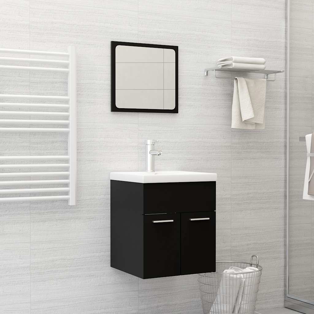 2 Piece Bathroom Furniture Set Engineered Wood