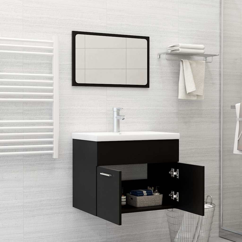 2 Piece Bathroom Furniture Set Engineered Wood