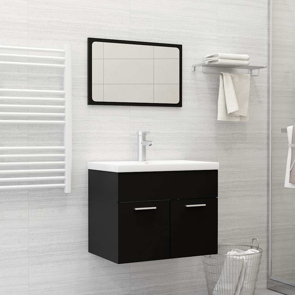 2 Piece Bathroom Furniture Set Engineered Wood