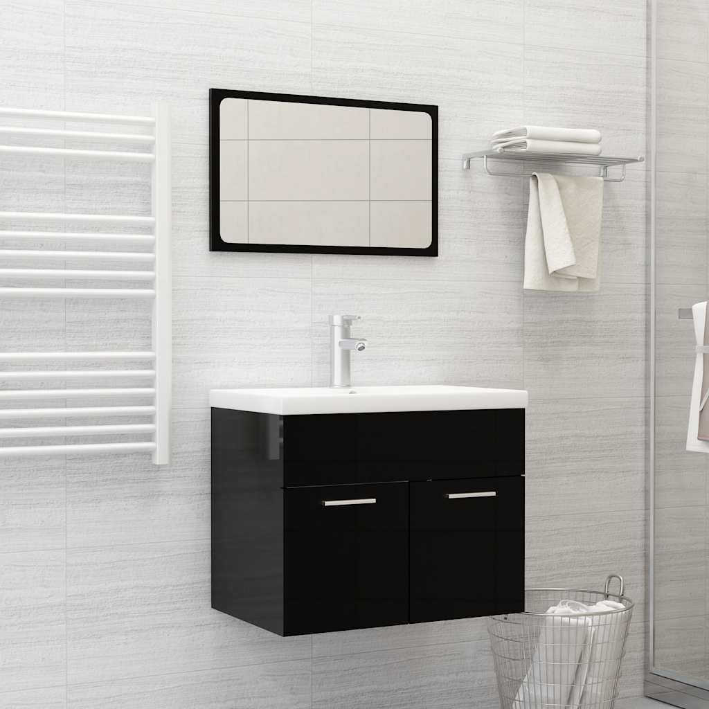 2 Piece Bathroom Furniture Set Engineered Wood