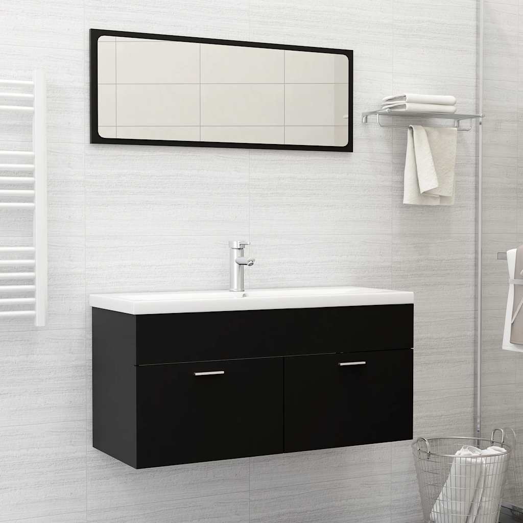 2 Piece Bathroom Furniture Set Engineered Wood