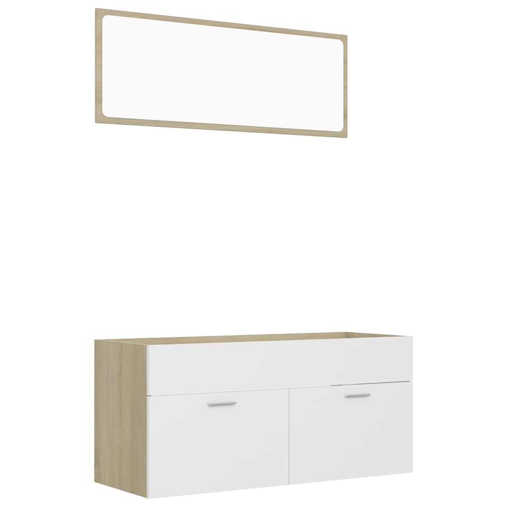 2 Piece Bathroom Furniture Set Engineered Wood
