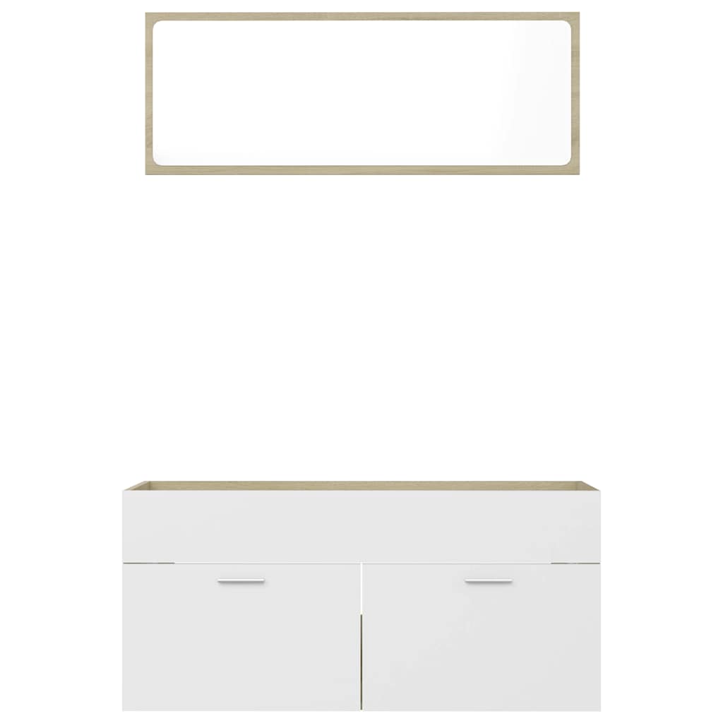 2 Piece Bathroom Furniture Set Engineered Wood