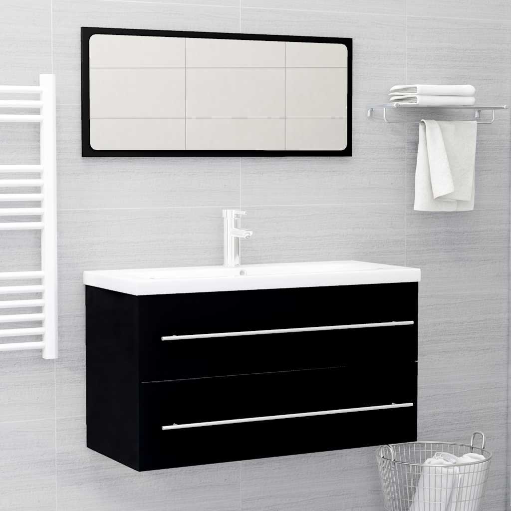 2 Piece Bathroom Furniture Set Engineered Wood