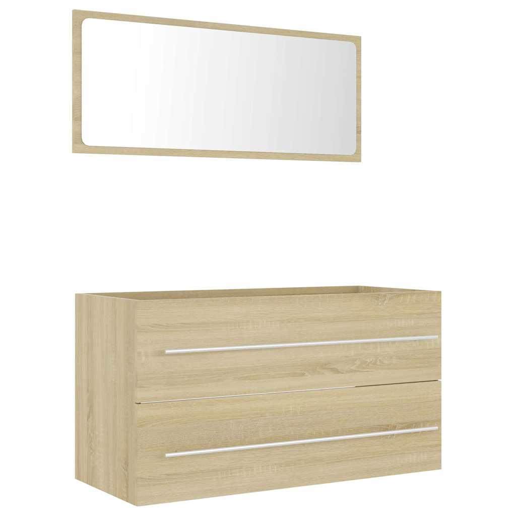 2 Piece Bathroom Furniture Set Engineered Wood