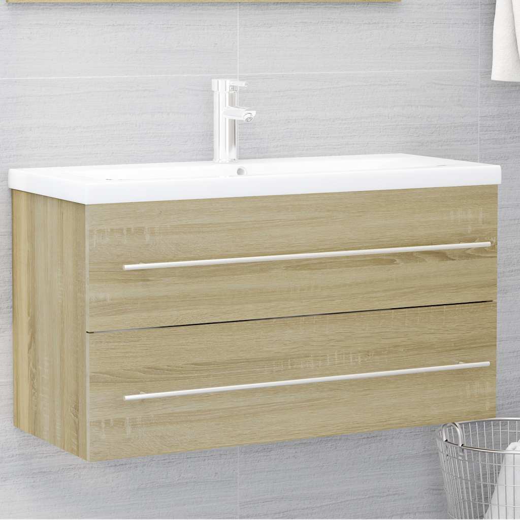 2 Piece Bathroom Furniture Set Engineered Wood
