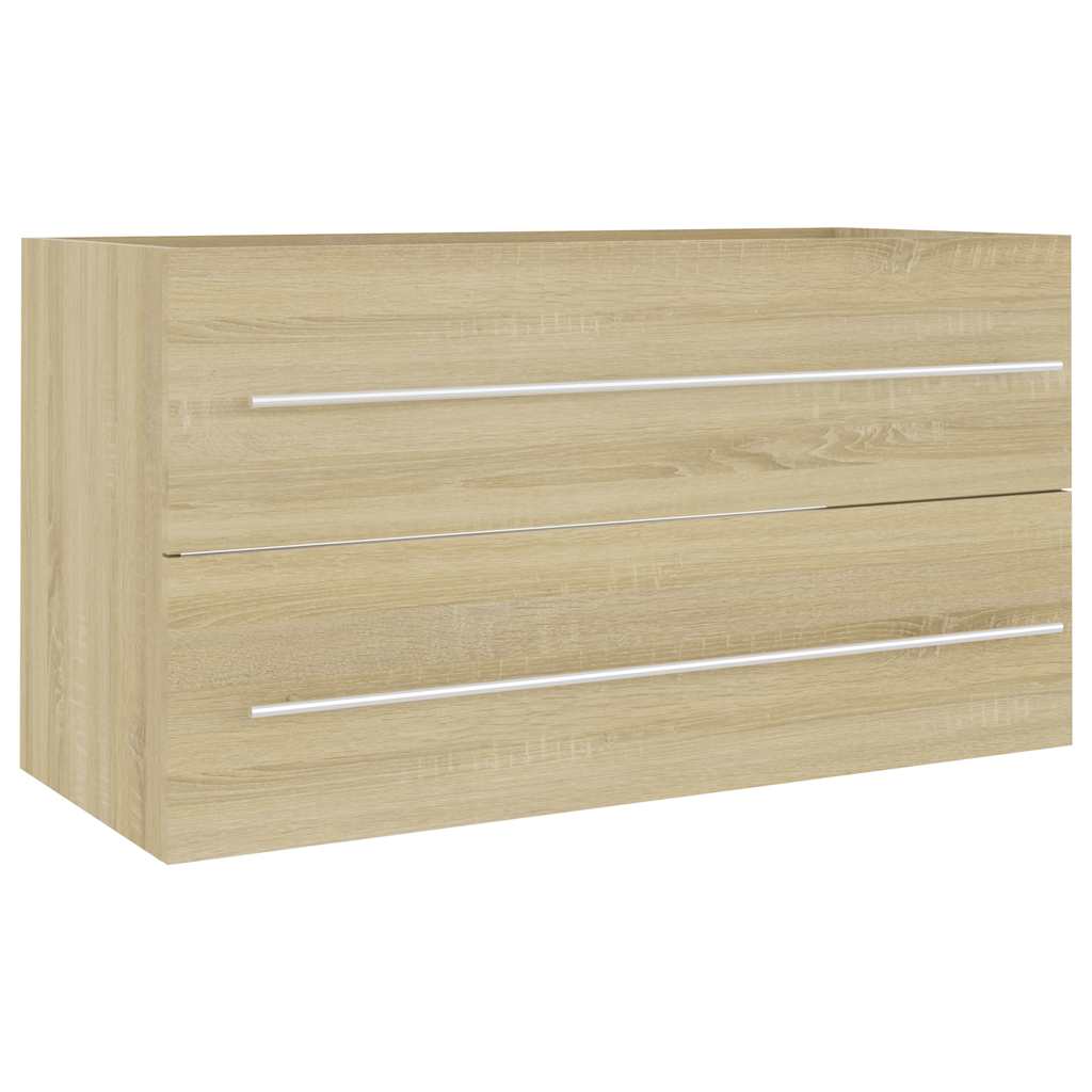 2 Piece Bathroom Furniture Set Engineered Wood
