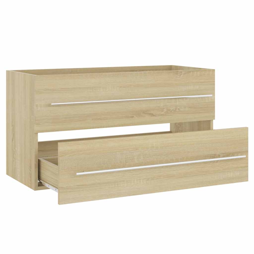 2 Piece Bathroom Furniture Set Engineered Wood