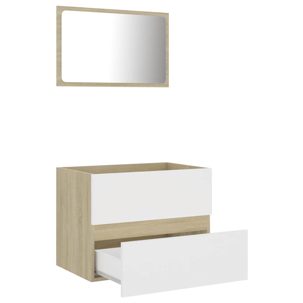 2 Piece Bathroom Furniture Set Engineered Wood