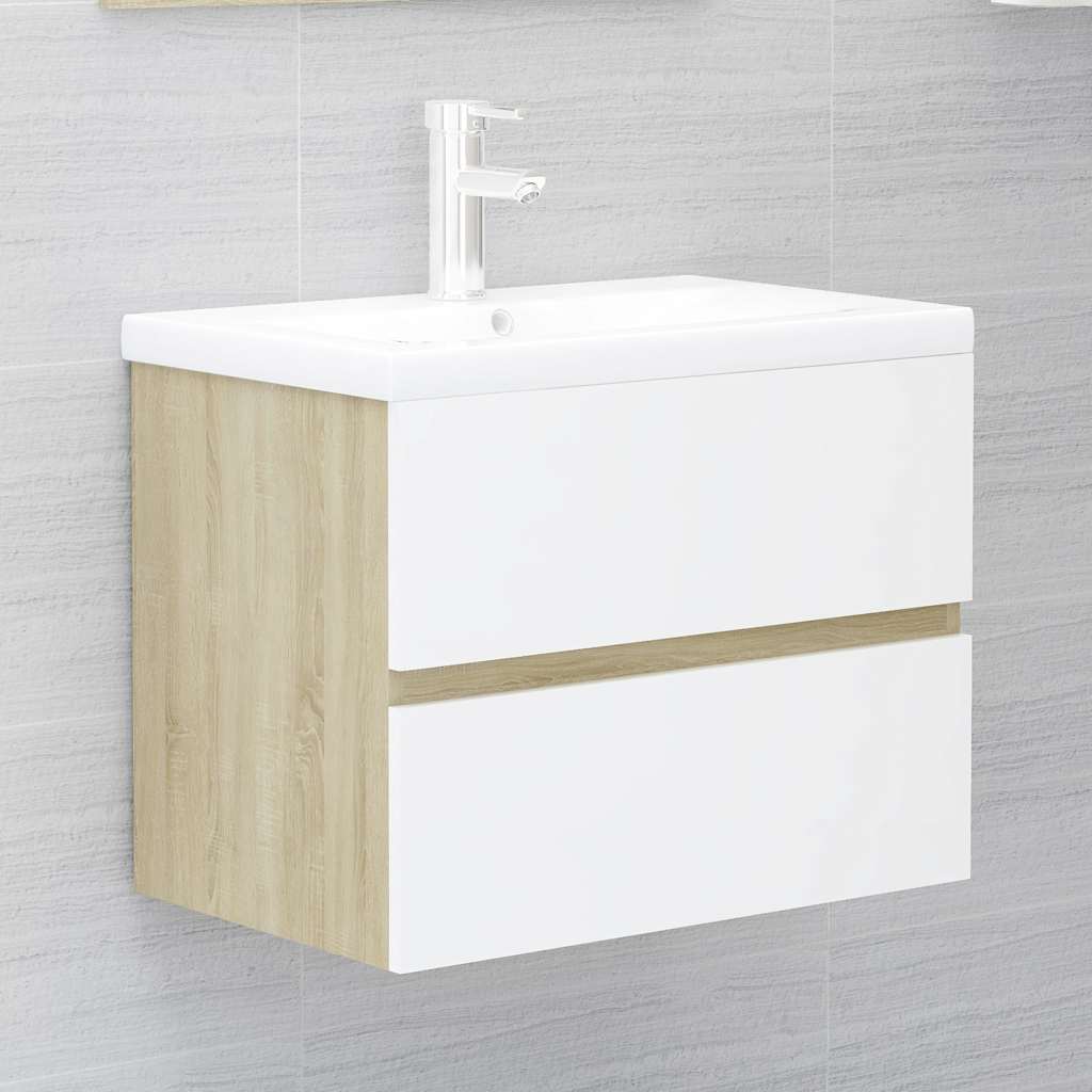 2 Piece Bathroom Furniture Set Engineered Wood