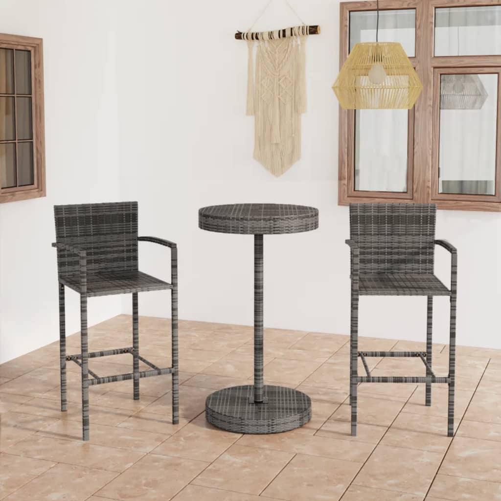 5 Piece Garden Bar Set Poly Rattan