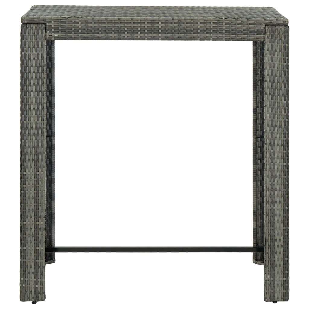 5 Piece Outdoor Bar Set With Armrest Poly Rattan Grey