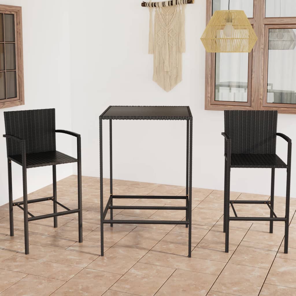 5 Piece Garden Bar Set Poly Rattan