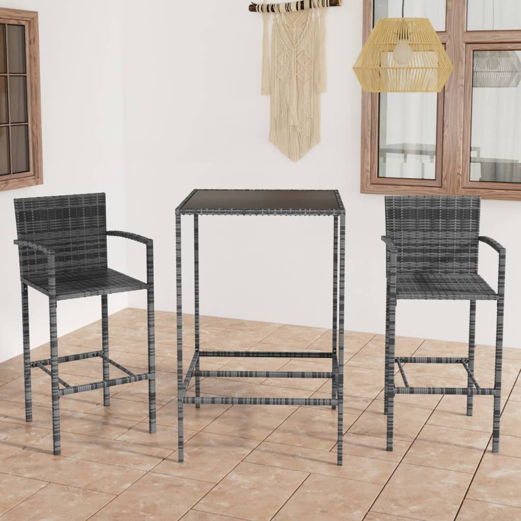 5 Piece Garden Bar Set Poly Rattan