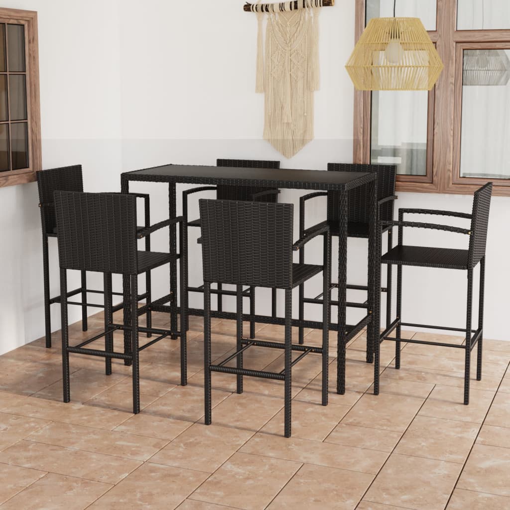 5 Piece Garden Bar Set Poly Rattan