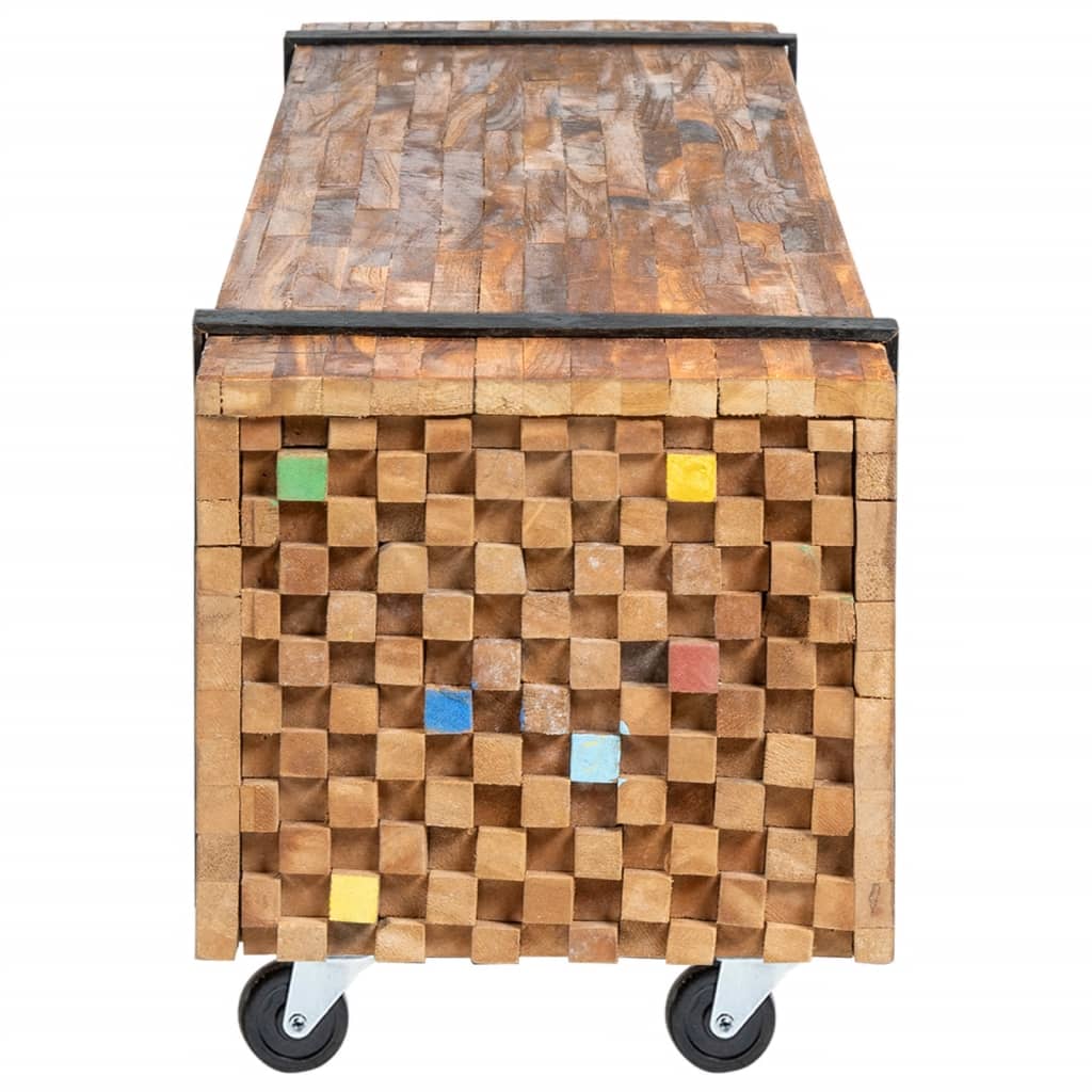 Tv Stand 110X30X32.5 Cm Solid Teak Wood