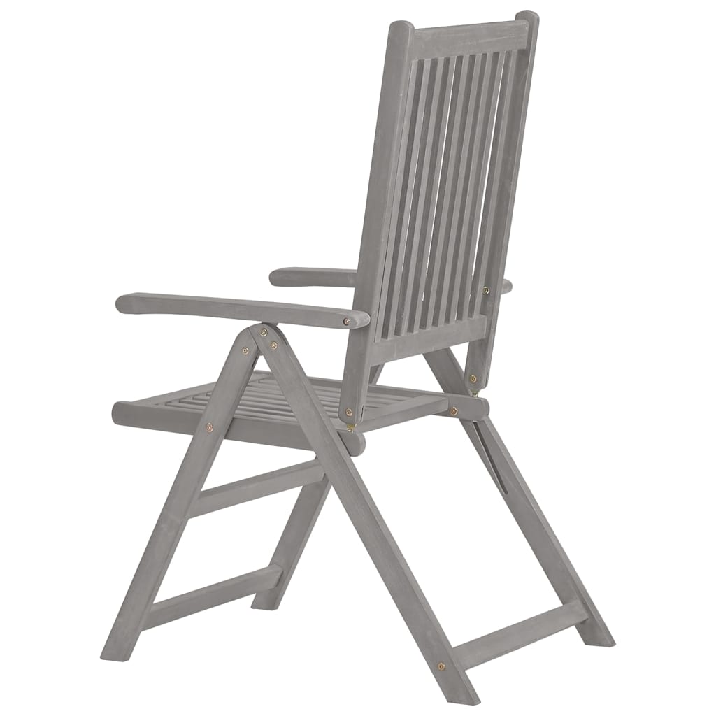 Garden Reclining Chairs 4 Pcs Grey Solid Acacia Wood