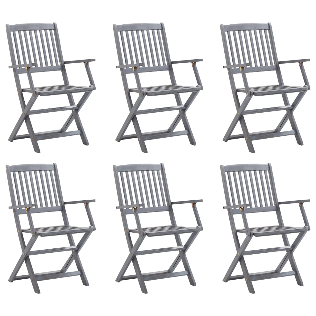 Folding Outdoor Chairs 2 Pcs Solid Acacia Wood