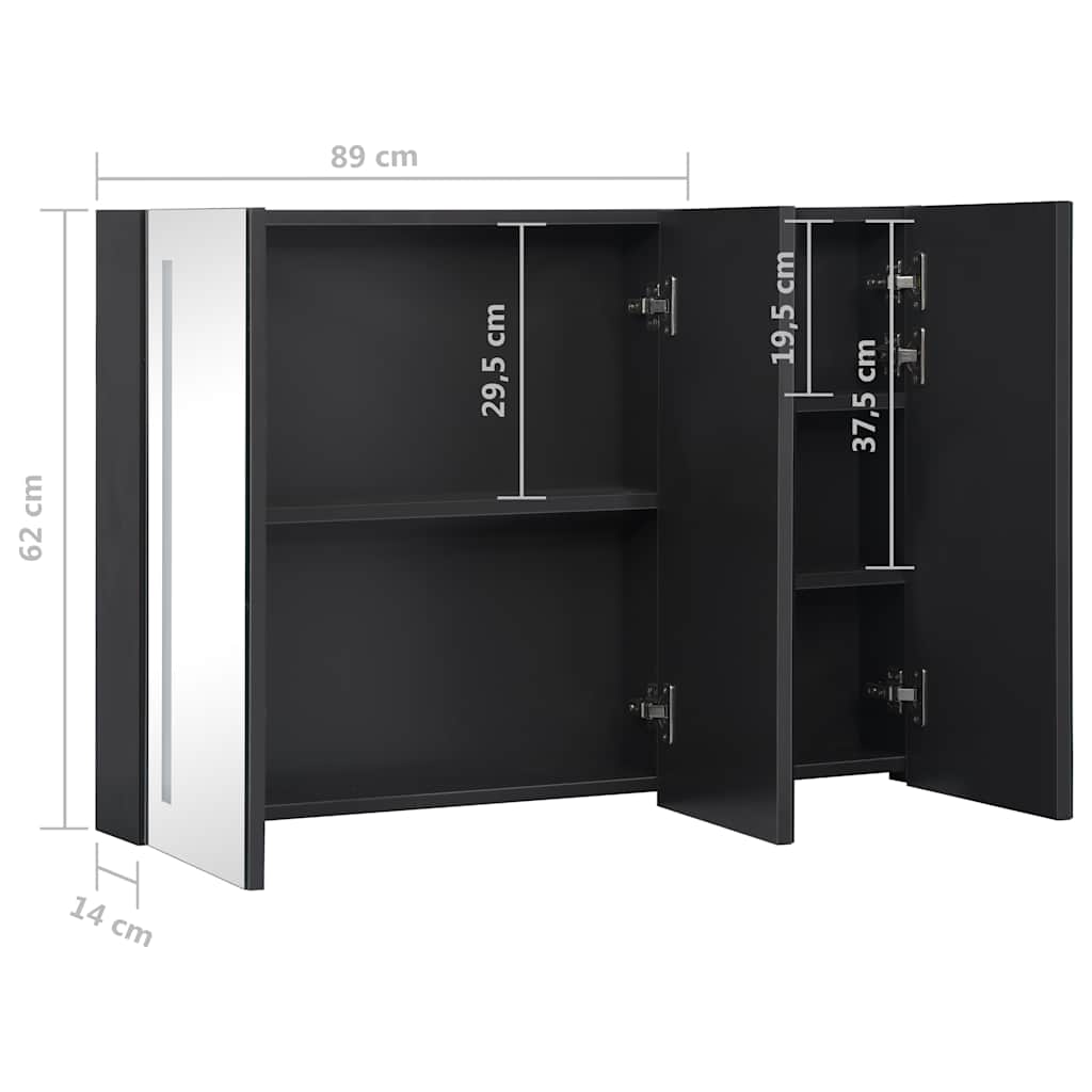Led Bathroom Mirror Cabinet 89X14X62 Cm