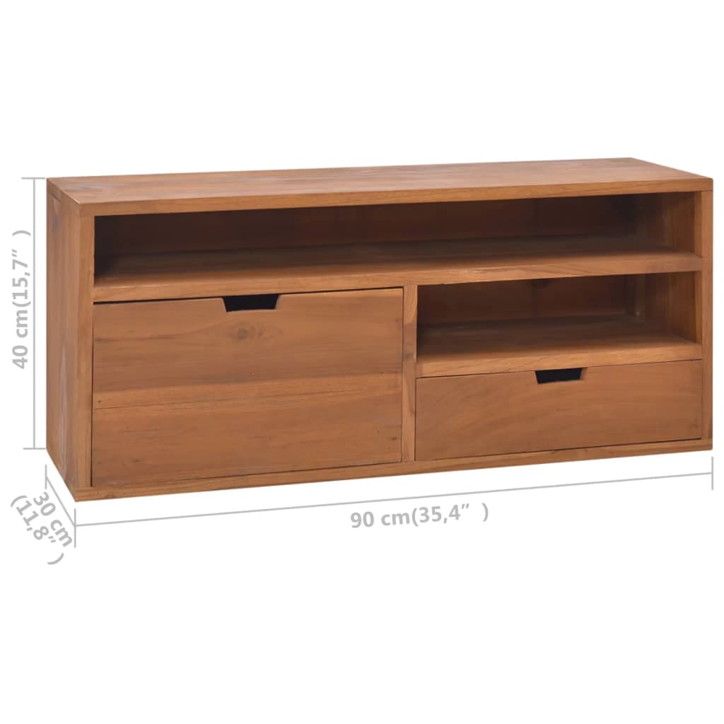 Tv Cabinet 90X30X40 Cm Solid Teak Wood