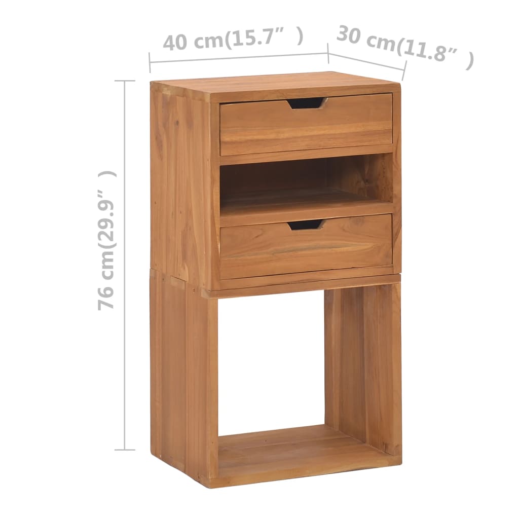 Storage Cabinet 40X30X76 Cm Solid Teak Wood