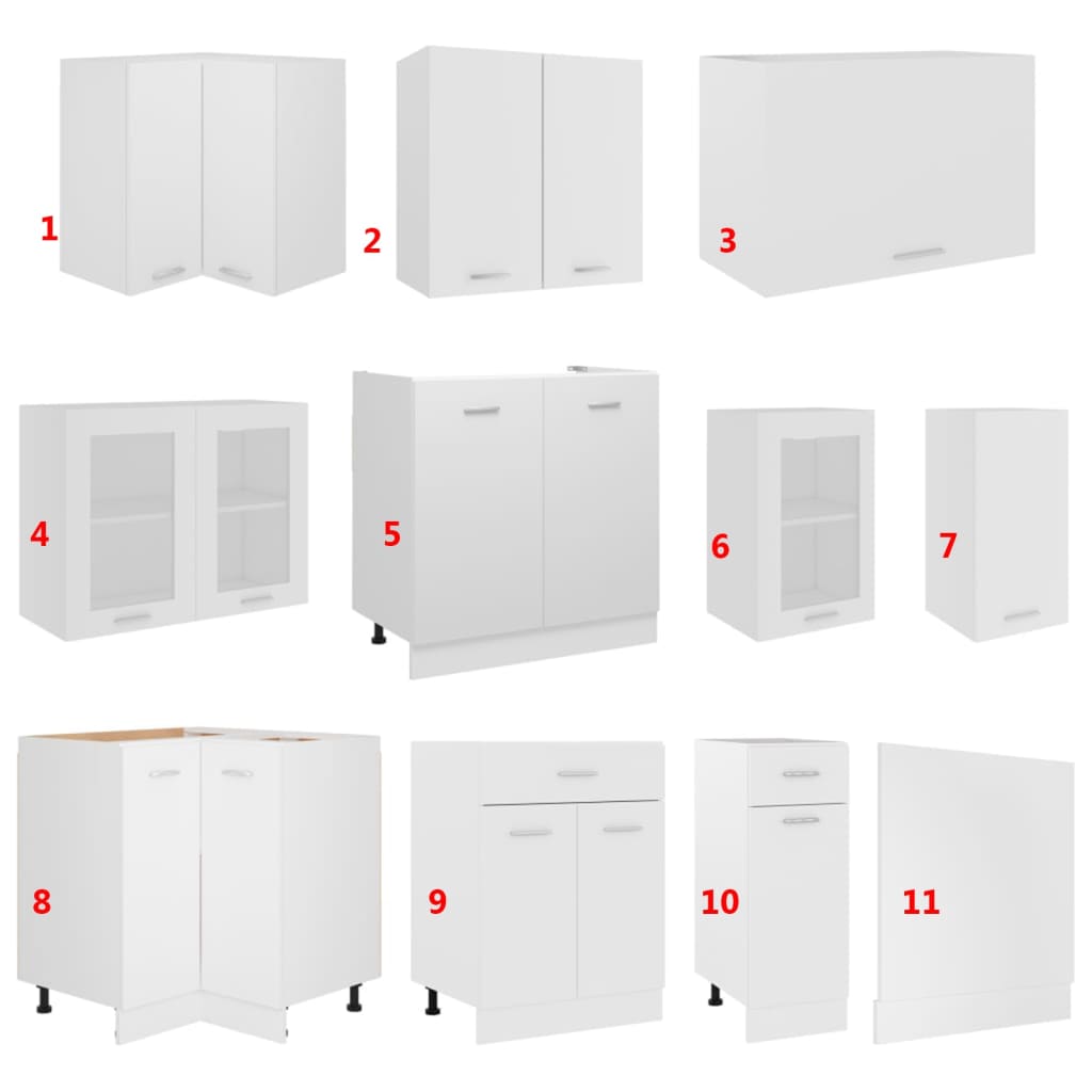 11 Piece Kitchen Cabinet Set Lyon Engineered Wood