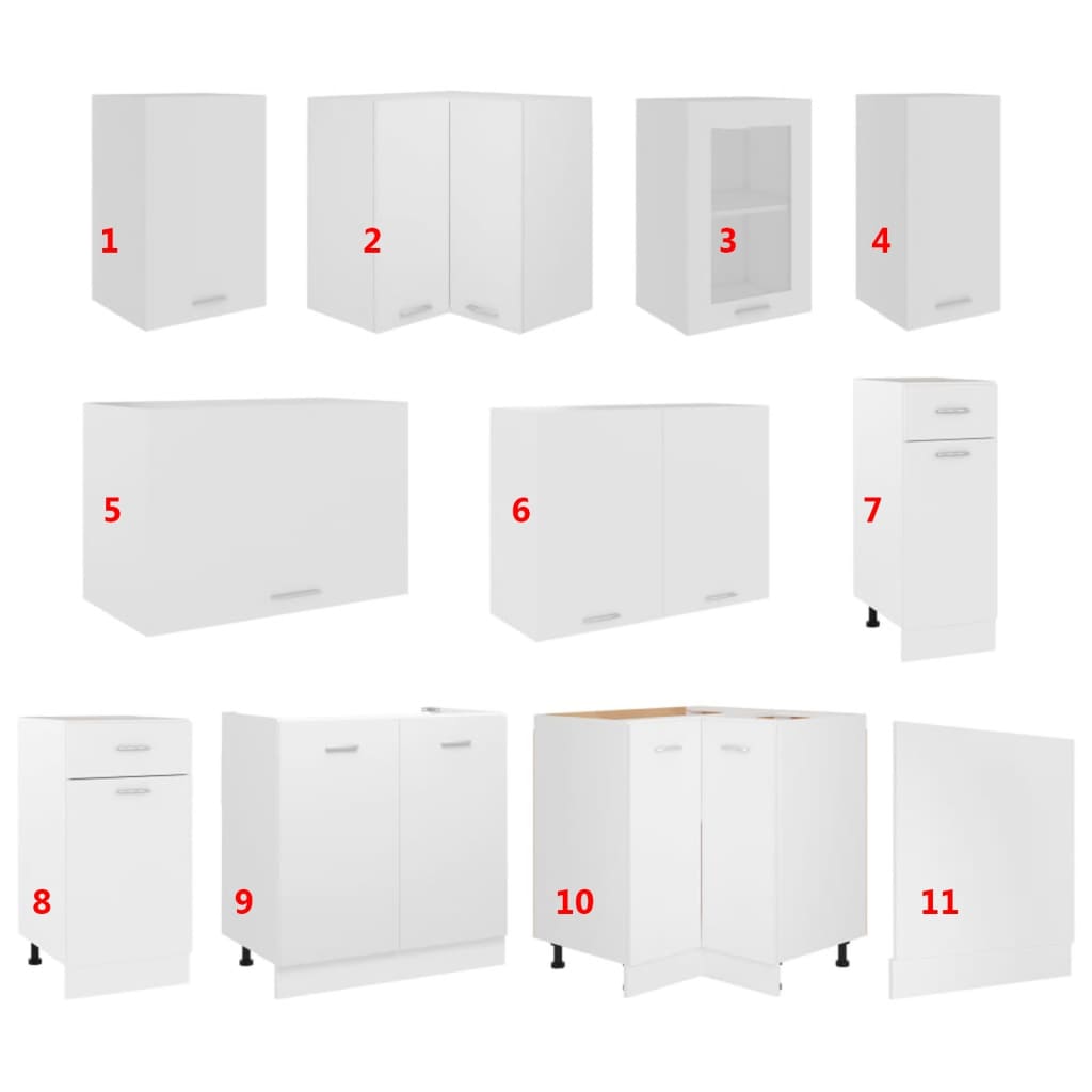 11 Piece Kitchen Cabinet Set Lyon Engineered Wood