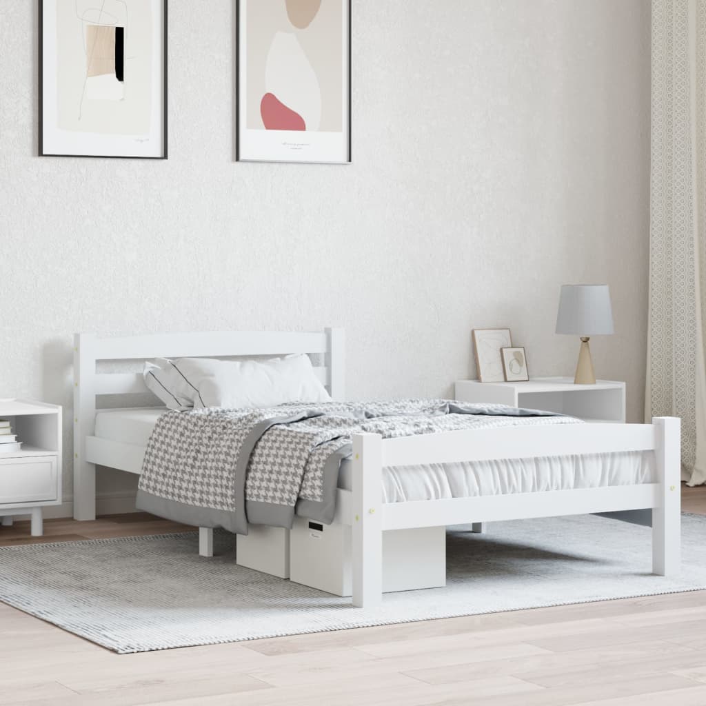 Bed Frame Without Mattress Solid Pinewood Super King