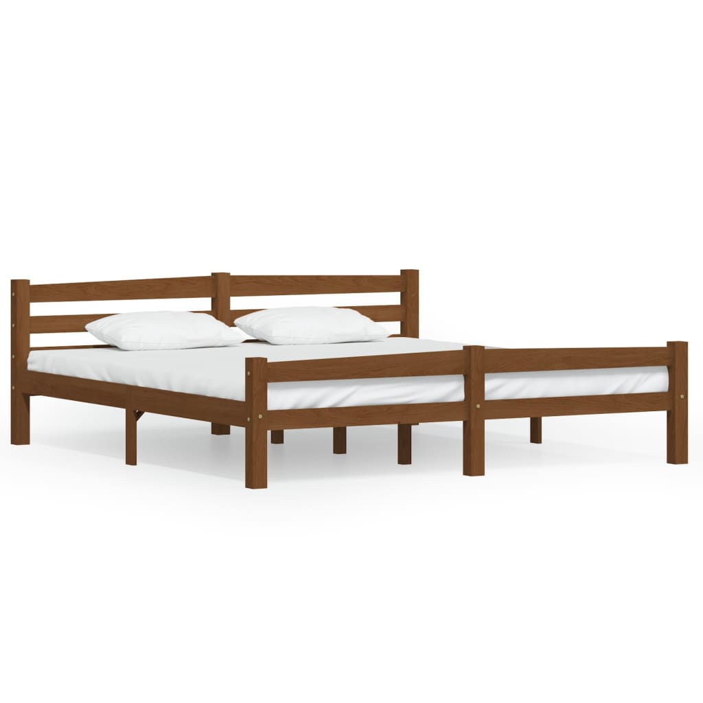 Bed Frame Without Mattress Solid Pinewood Super King
