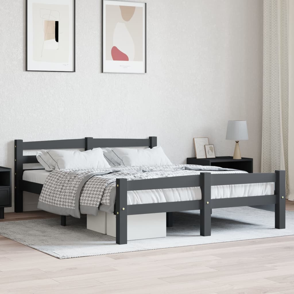Bed Frame Without Mattress Solid Pinewood Super King