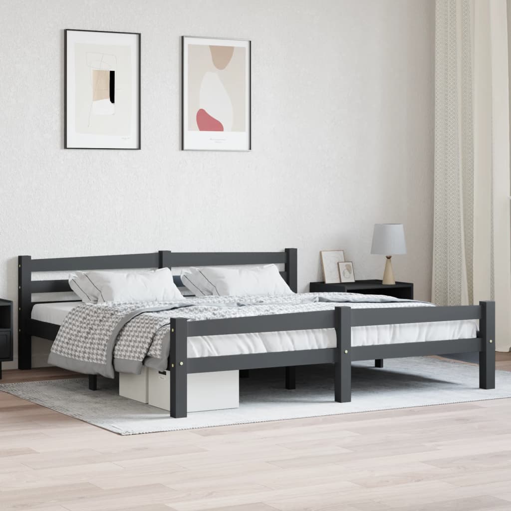 Bed Frame Without Mattress Solid Pinewood Super King