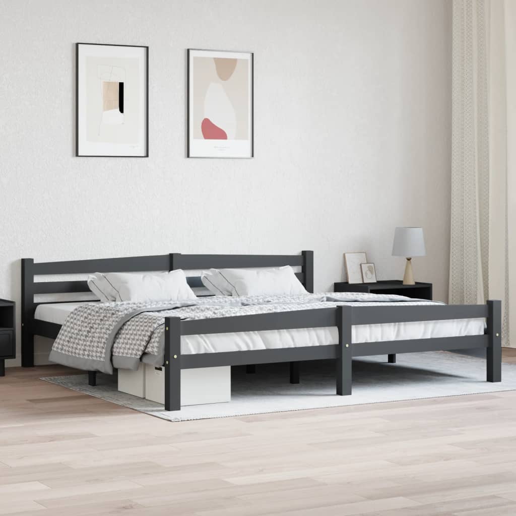 Bed Frame Without Mattress Solid Pinewood Super King