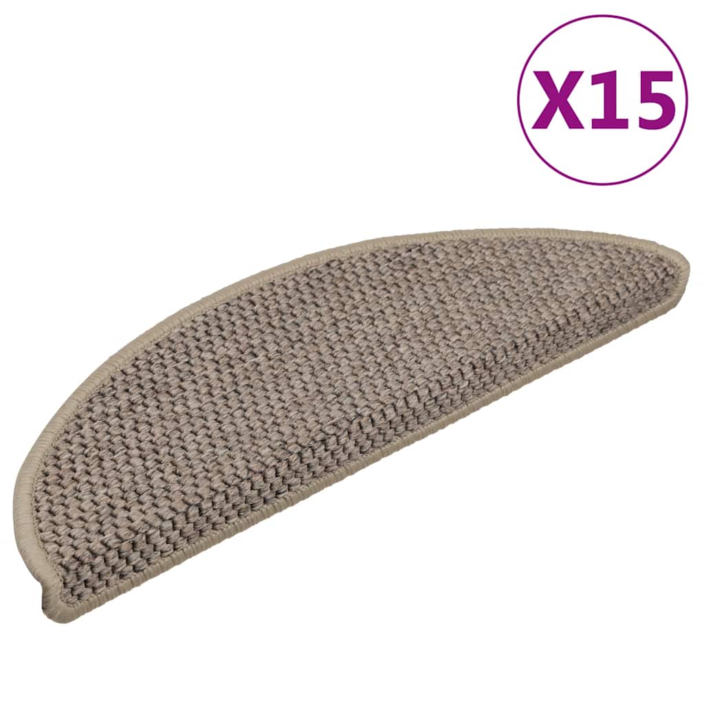 Stair Mats Self-Adhesive Sisal-Look 15 Pcs