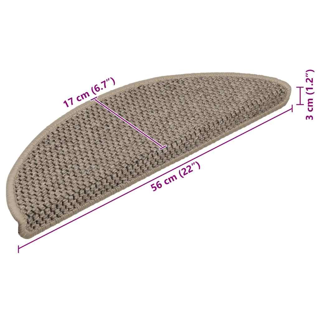 Stair Mats Self-Adhesive Sisal-Look 15 Pcs