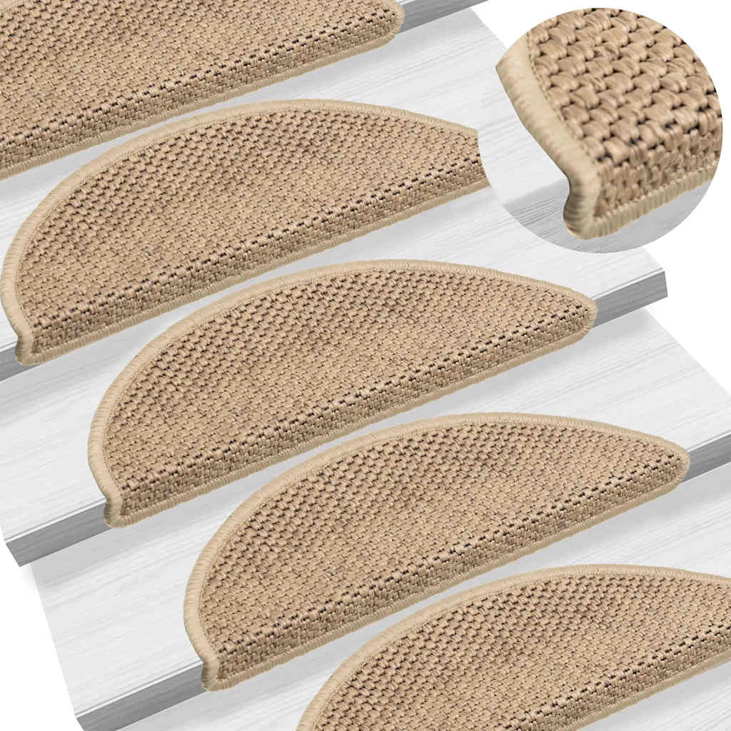 Stair Mats Self-Adhesive Sisal-Look 15 Pcs