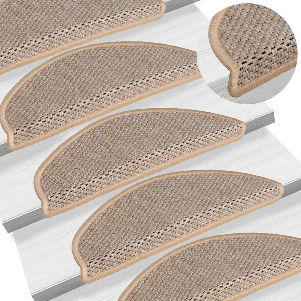 Stair Mats Self-Adhesive Sisal-Look 15 Pcs