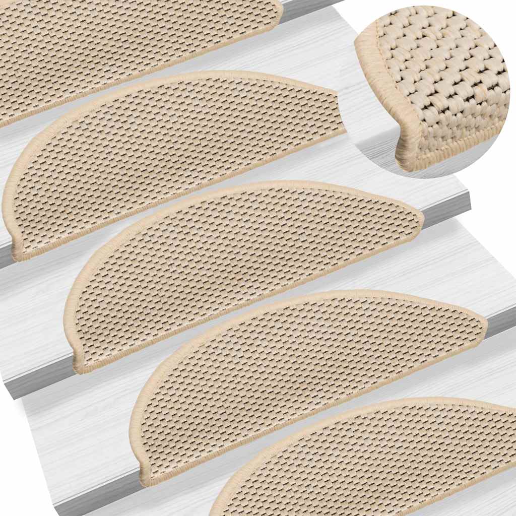 Stair Mats Self-Adhesive Sisal-Look 15 Pcs