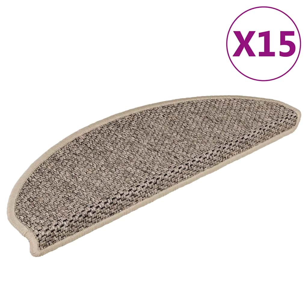 Stair Mats Self-Adhesive Sisal-Look 15 Pcs