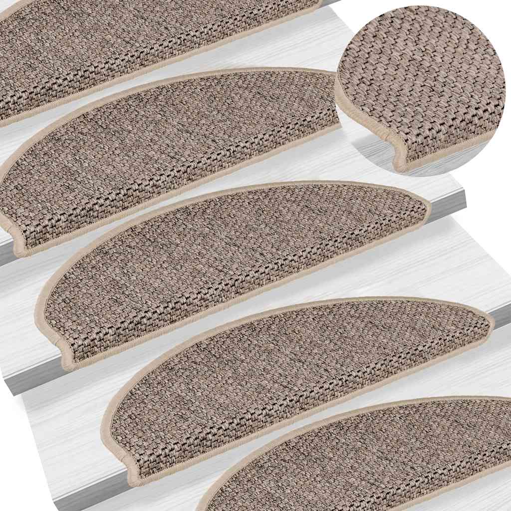 Stair Mats Self-Adhesive Sisal-Look 15 Pcs