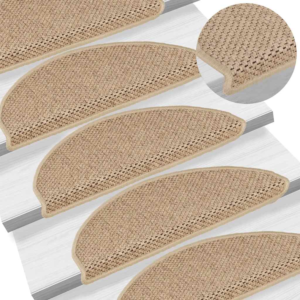 Stair Mats Self-Adhesive Sisal-Look 15 Pcs
