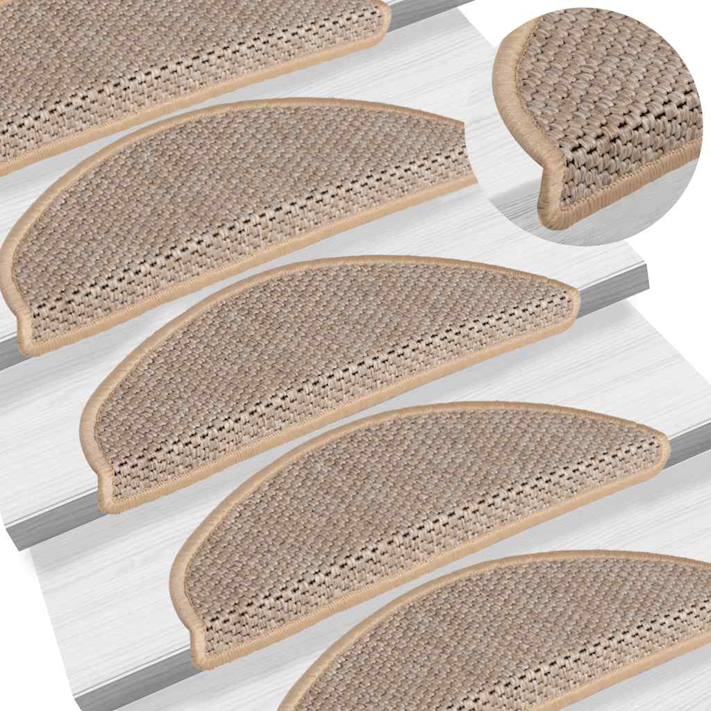 Stair Mats Self-Adhesive Sisal-Look 15 Pcs