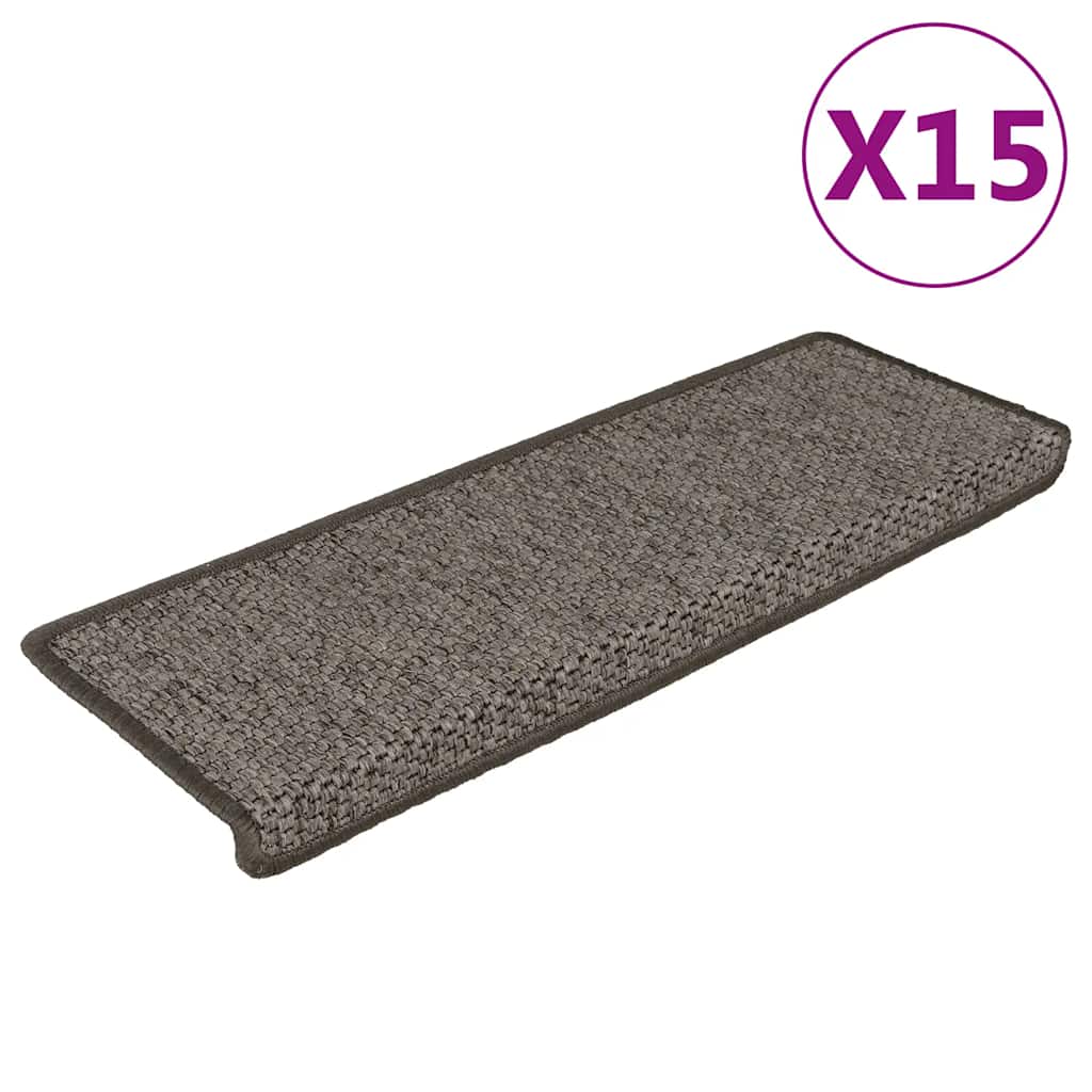 Stair Mats Self-Adhesive Sisal-Look 15 Pcs 65X21X4 Cm Green