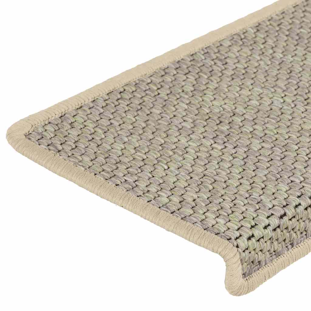 Stair Mats Self-Adhesive Sisal-Look 15 Pcs 65X21X4 Cm Green