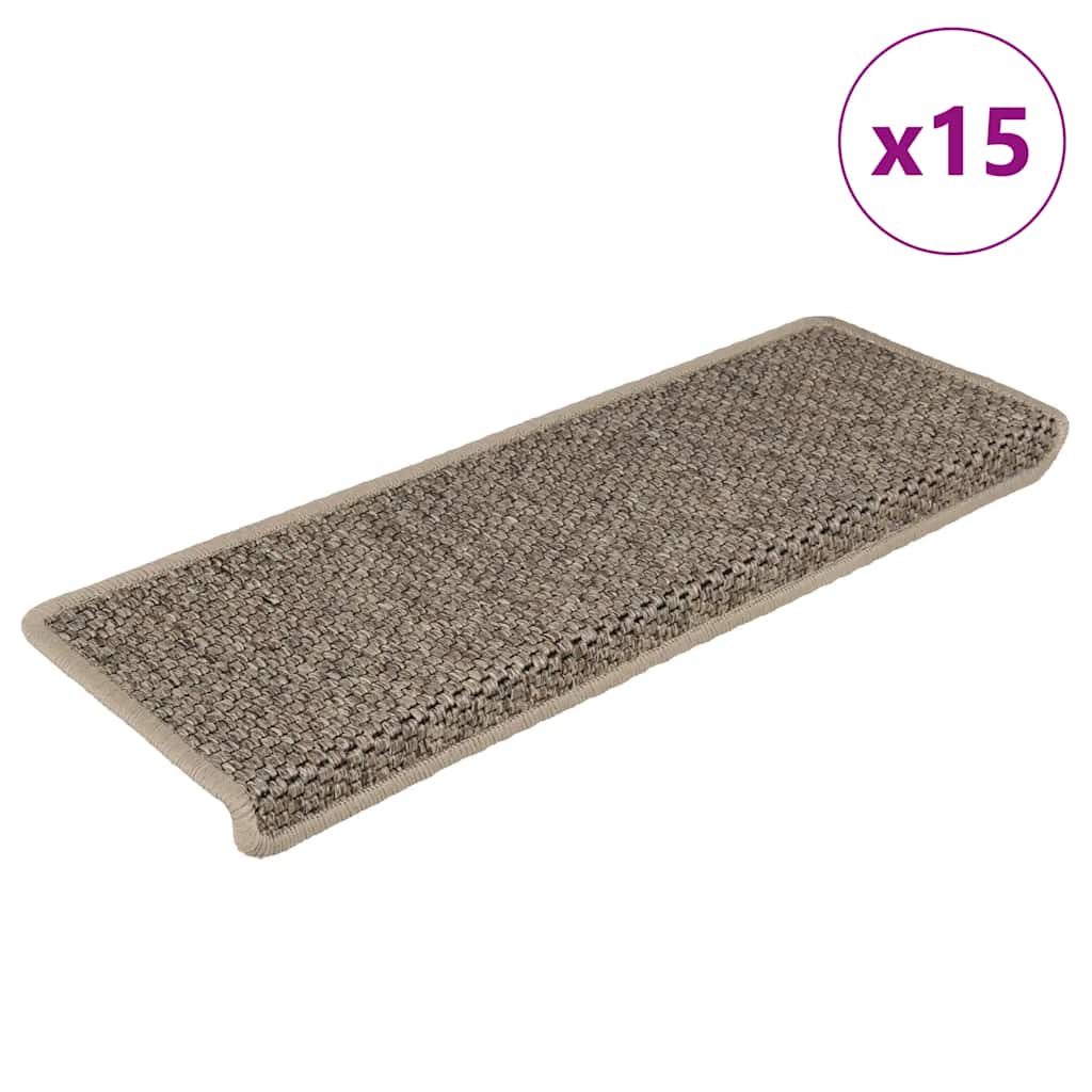 Stair Mats Self-Adhesive Sisal-Look 15 Pcs 65X21X4 Cm Green